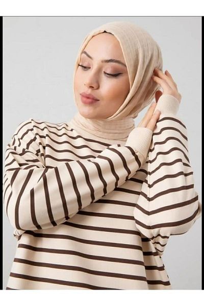 SEVENLINE Striped Hijab Tunic Sweatshirt - Two Thread