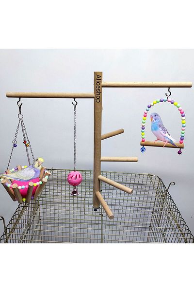 aliceshop Cage Top Bird Play Track with Perches - Suitable for Lovebird and Dimensions