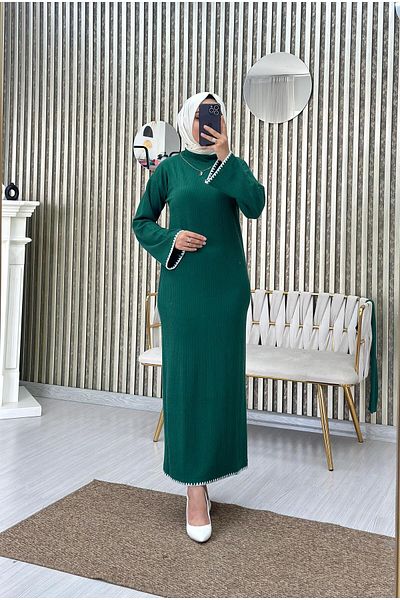 Moda Krash Seasonal Dress with Hair Embroidery - Patterned Detail