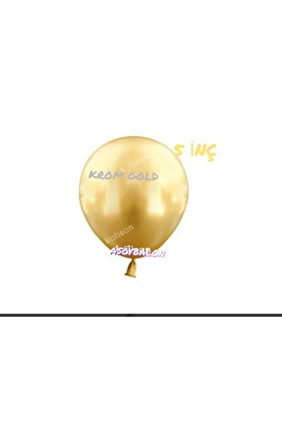 asöy Krom Gold 5 Inç Küçük Boy 10 Adet Parlak Krom Balon