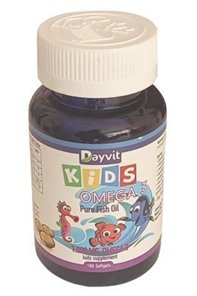 Dayvit Kids Omega-3 Pure Fish Oil 1000mg 100 Softjel | Çocuklar Için Balık Yağı