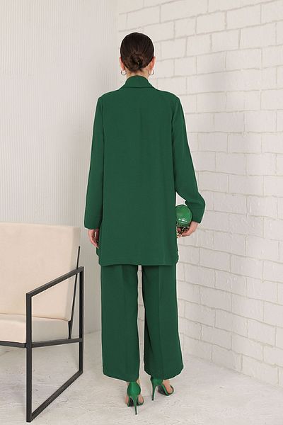 Melike Tatar Dark Emerald Jacket Jumpsuit - Model 32-9357