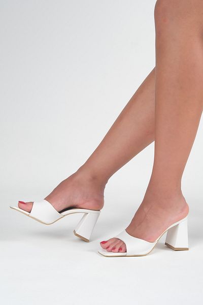 Ömer Ediz Shoes Acoperire din piele Luna - Papuci cu toc de 9 cm