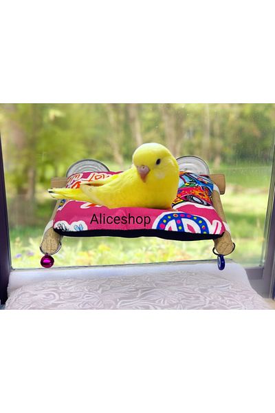 aliceshop Sleeping and Lounge Cushion - Bird Bed with Suction Cup and Perch