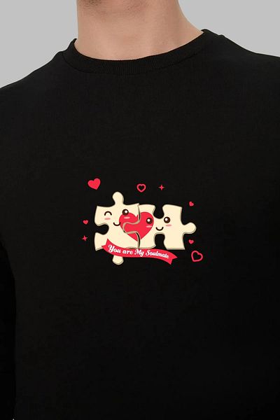 MAD COLLECTİON Hanorac cu mânecă lungă, unisex, cu croială obișnuită, cu mânecă lungă, cu imprimeu Soulmate
