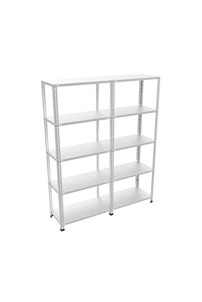 Rafistan 5 Katlı Duble Galvaniz Çelik Raf. Depo, Arşiv, Dosya Rafı 43x120x200 cm