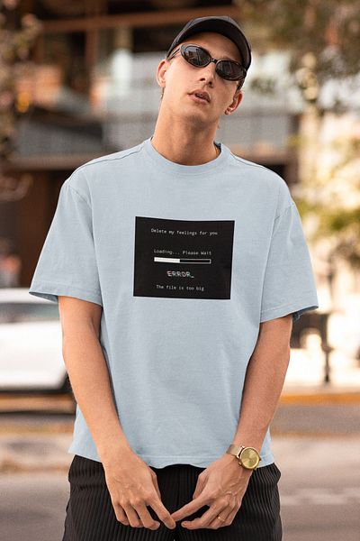 MAD COLLECTİON Μπλουζάκι με κοντό μανίκι Unisex Oversize Cotton Error Printed - Crew Neck