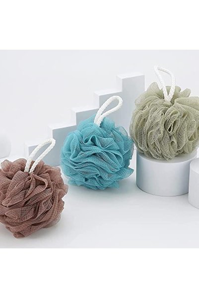 BRCTOPTAN Banyo Lifi Yumuşak Top Lif Naturel Ponpon Banyo Lifi 35 Gr Yumuşak Banyo Lifi