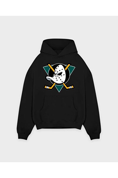 MONO COLLECTİON Hanorac unisex cu mânecă lungă, cu buzunar cangur, cu imprimeu de rață