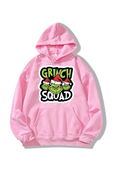 MAD COLLECTİON Φούτερ με στάμπα GRINCH με μακρυμάνικη κουκούλα καγκουρό με κανονική εφαρμογή