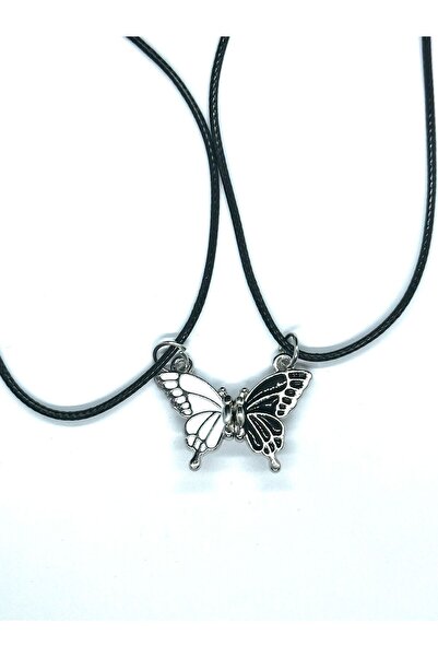 Generic Brand Butterfly Magnet 2-Piece Necklace