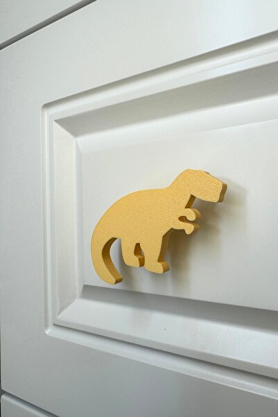 Pomerol Mâner pentru dulap Yellow Dino 1 - Mâner modern, drăguț și durabil pe...