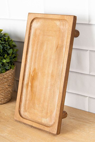 DNS HOME Natural Wooden Standed Presentation Board Multi-Purpose Presentation Serving Plate Snack Serving Holder