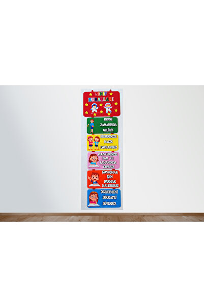 elifletasarim Askp04 Sınıf Kuralları Panosu Astronotlu ( Keçeden Eğitim Mater...