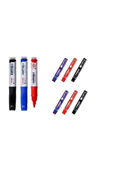 Genel Markalar Kartuşlu Tahta Kalemi 3 Renk Ve 6 Adet Yedek Kartuş
