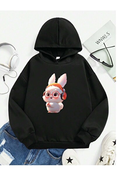 YUNAYT Παιδική φούτερ με στάμπα με κουκούλα