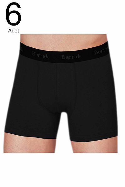 Berrak Ανδρικό μαύρο 6 Pack Lycra Modal FlexibleBoxer ELF568BER4476CCM6