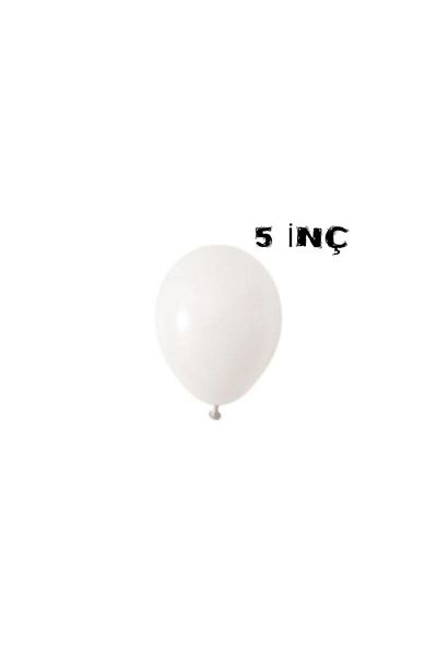 asöy Pastel White Balloon - 5 Inch, 10 Pieces, Small Size, 12 cm Mini, Party Balloon