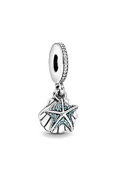 Lux Design 925 Ayar Gümüş Tropikal Denizyıldızı ve Deniz Kabuğu Sallantılı Charm