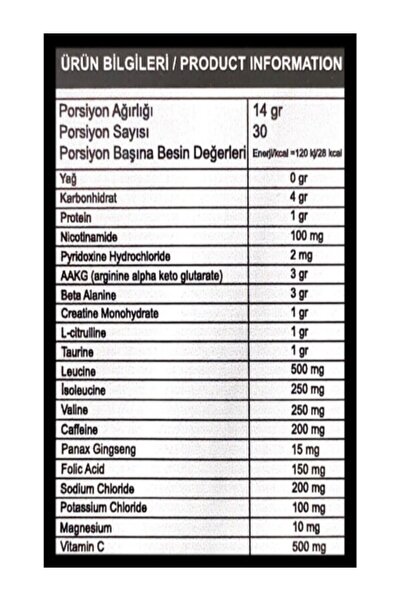 Nutriking Monster King Pre-workout Portakal Aroma 420gr