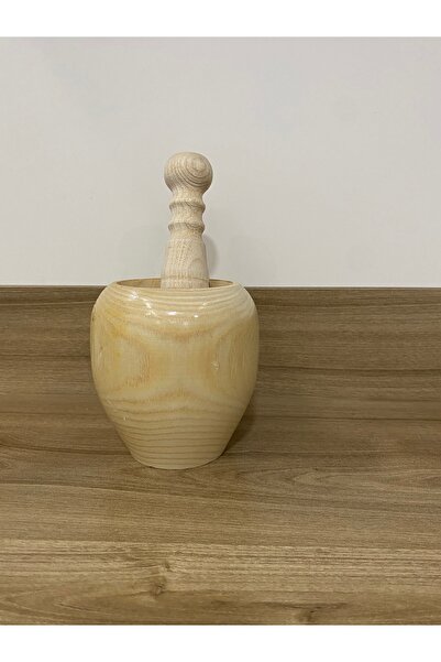 Smyak Lüx Ahşap Havan Sarımsak Döveceği Büyük Boy 11 Cm