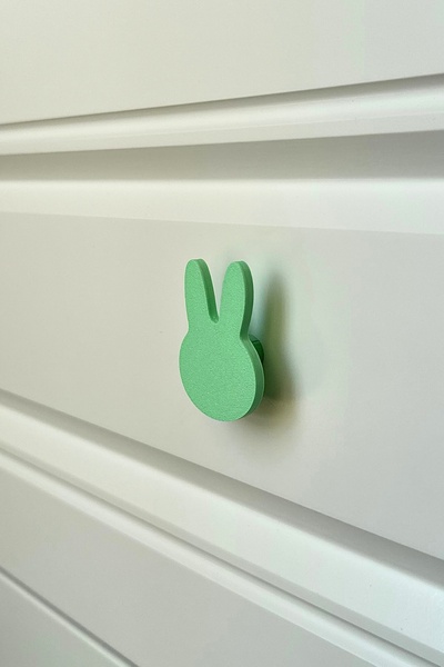 Pomerol Green Rabbit Cabinet Handle - Modern, and Durable Furniture Handle for Children's Room, Kitchen, and Bathroom, Dh