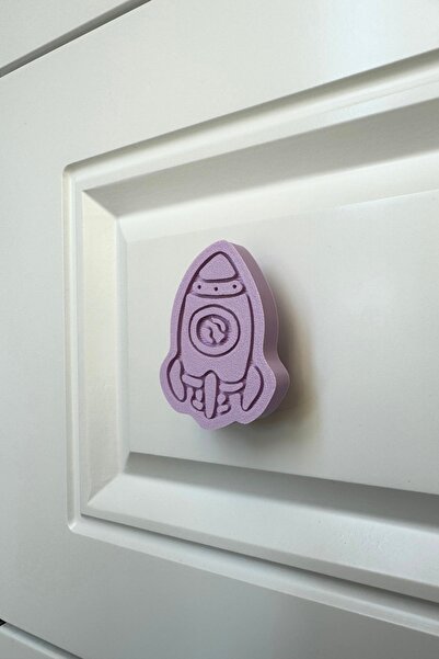 Pomerol Mâner pentru dulap Purple Rocket - Mâner distractiv și durabil pentru dulapuri pentru camerele copiilor, bucătărie și baie
