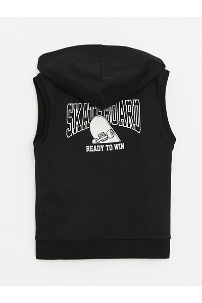 LC Waikiki Lcw Kids - Boy's Black Hooded Zipper Vest