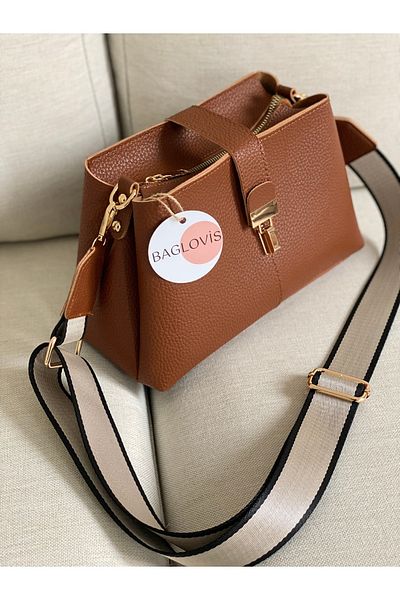 BAGLOVİS Τσάντα ώμου Stripe Column με λουράκι και κλείδωμα - Εσωτερική θήκη