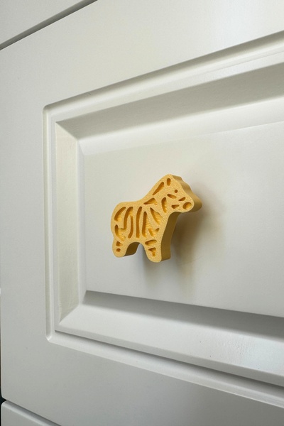 Pomerol Mâner de dulap galben zebră - mâner de mobilier drăguț și durabil pentru camera copiilor, bucătărie și baie D