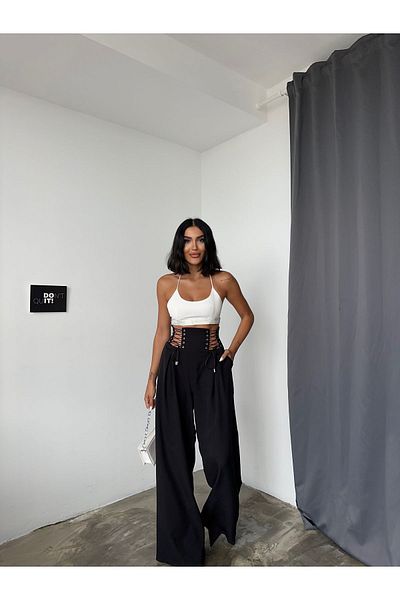 Rabury Butik Black Low-cut Trousers