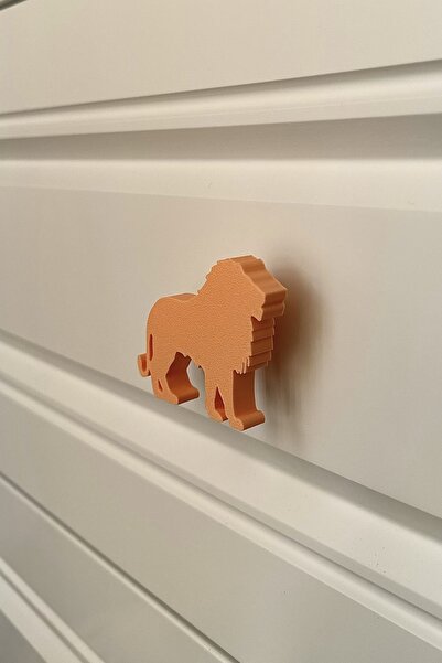 Pomerol Mâner pentru dulap Orange Lion - Mâner vibrant, distractiv și durabil pentru camera copiilor, bucătărie și baie