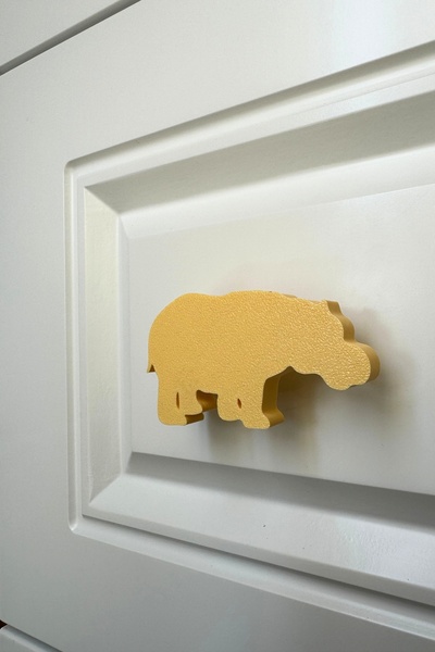 Pomerol Mâner galben pentru dulap Hipopotam - Mâner modern, elegant și durabi...