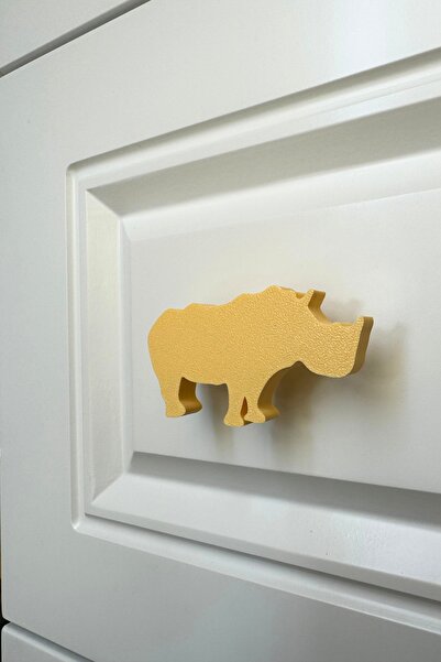 Pomerol Mâner pentru dulap cu rinocer galben - mâner de mobilier modern, eleg...