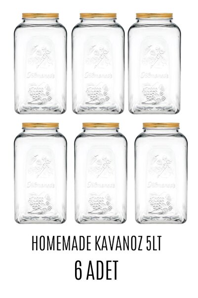 Paşabahçe Homemade 5 Lt Turşu Erzak Kavanozu-6 Adet