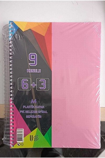 Umut A4 Size 9 Thread - 225 Sheets, Spiral Plastic Cover, 6 Check 3 Line Notebook Assortment