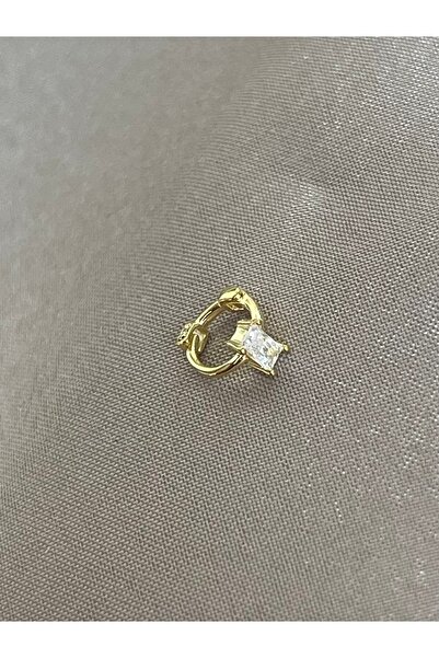 ds denizden silver Baget Taşlı Gümüş Halka Piercing - 1 Adet