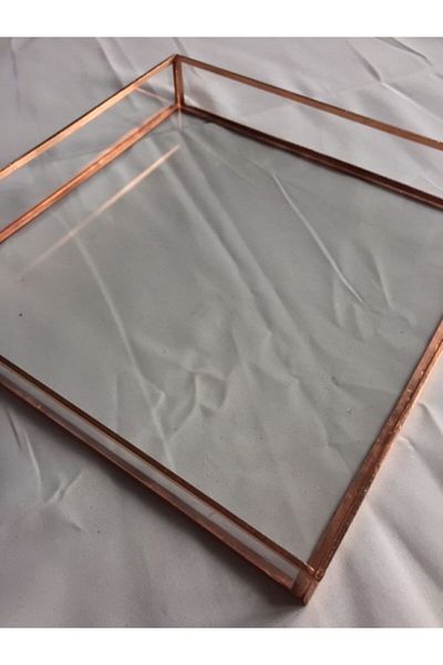 GÜVEN Square Glass Tray Large Size 25x25 cm