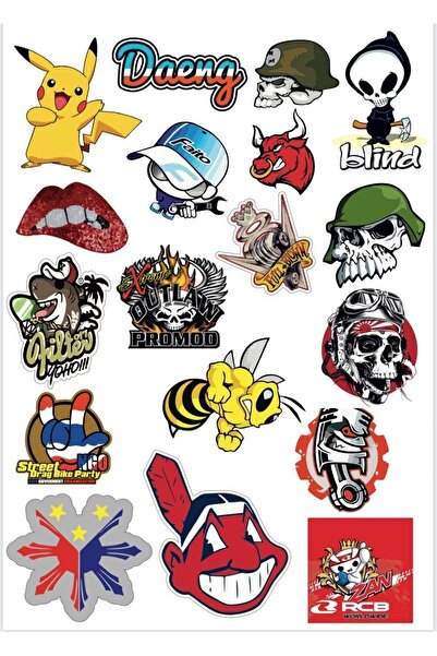 sticker Motosiklet Kask Laptop Telefon Dış Mekan Pikaçu Eğlenceli Çıkartma