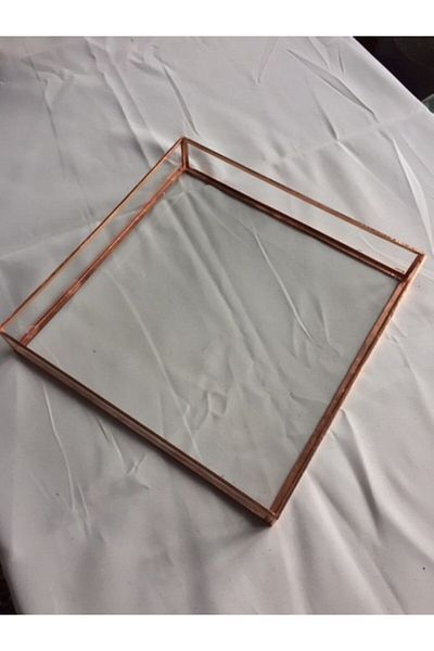 GÜVEN Square Glass Tray Large Size 25x25 cm