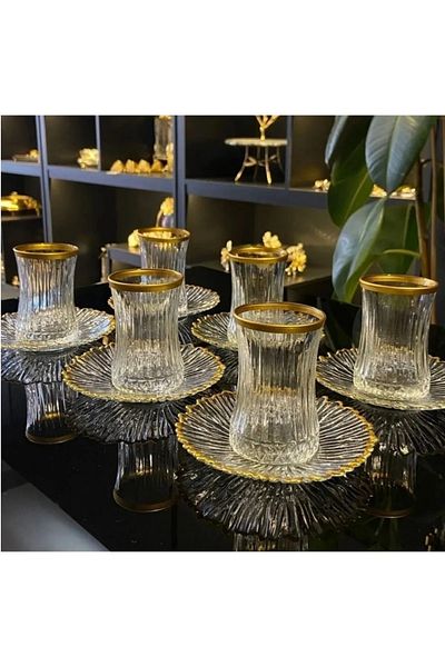 Çeyizci Çarşı Elysia Gilded 12 Piece Tea Set