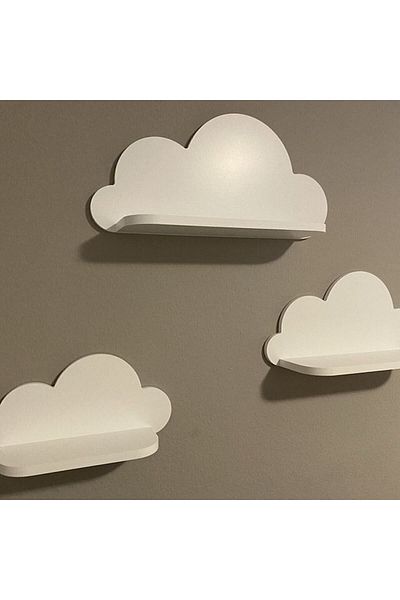 EMTA 3 Piece White Cloud Shelf Set Children's Room Accessory Decoration Furniture