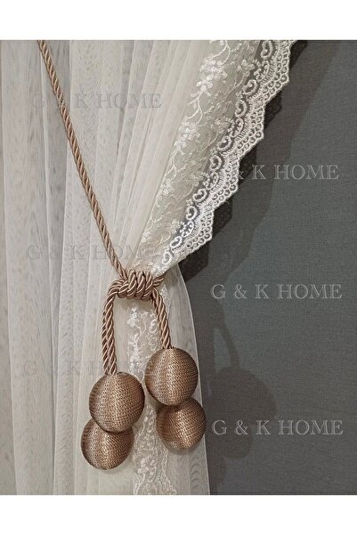 SAYDEMİR HOME 4 Toplu Vizon Lüks Perde Bağlama Aksesuarı Kornişe Takmalı Prat...