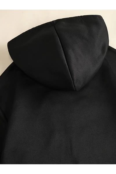 Baxia Унисекс детски суитшърт - с качулка, щампа (нов продукт), черен