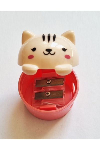 Modellino Top Opening Lid Teddy Bear Shaped 2-Piece Pencil Sharpener - 1 Piece with Color Options