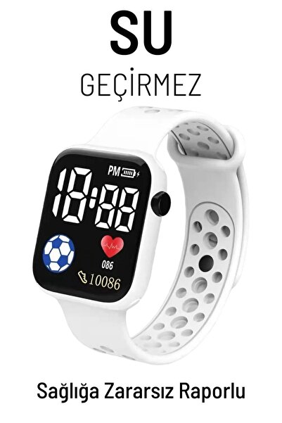 Q-TİME Akıllı Saat Görünümlü Led Ekranlı Su Geçirmez Dijital Çocuk Saati (bey...