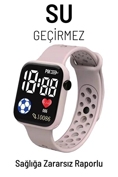 Q-TİME Akıllı Saat Görünümlü Led Ekranlı Su Geçirmez Dijital Çocuk Saati (pem...