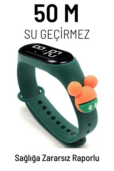 Q-TİME Mickey Mouse Figürlü Led Dokunmatik Ekranlı Su Geçirmez Dijital Çocuk ...