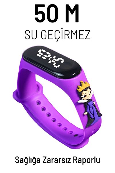Q-TİME Pamuk Prenses Kraliçe Figürlü Led Dokunmatik Ekranlı Su Geçirmez Dijit...