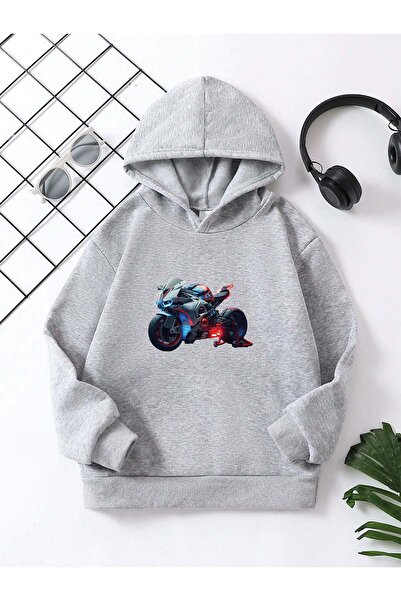 YUNAYT Παιδική μπλούζα με κουκούλα με στάμπα